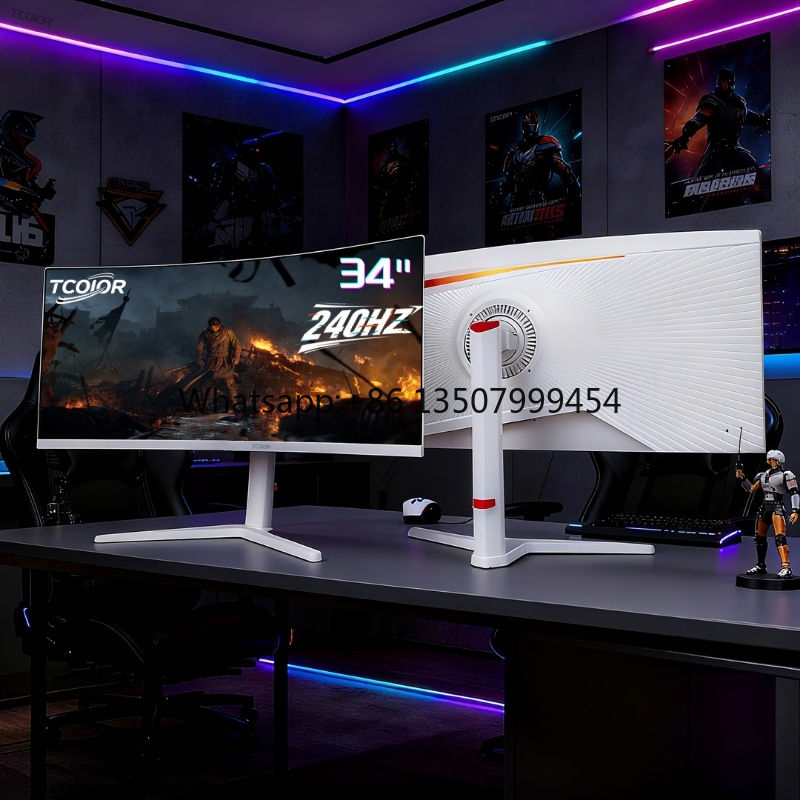 Gaming Monitor Curved - TCOLOR Pc Monitors 34Inch Curved Gaming