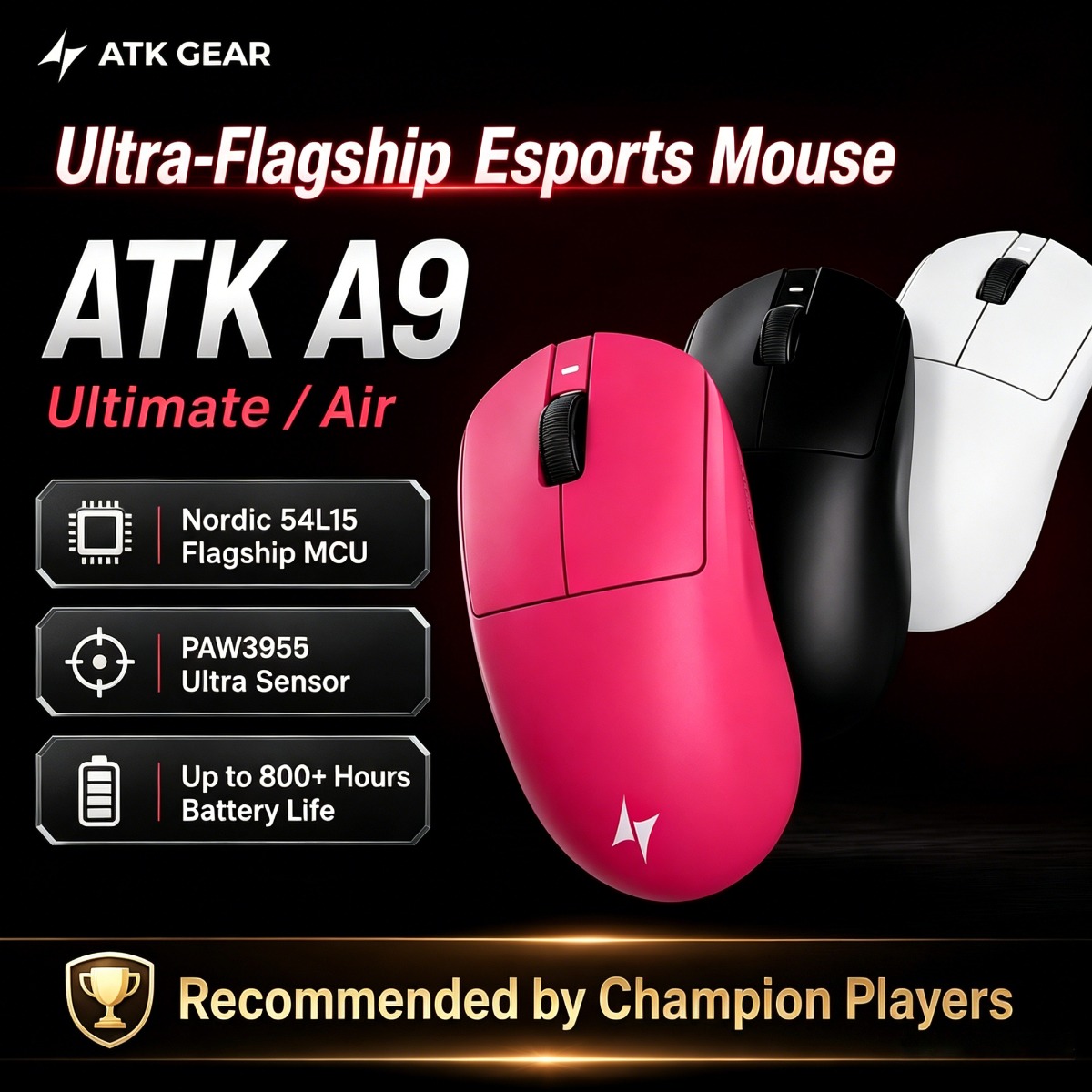 Esports Gaming Mice - ATK Gaming Mouse DragonFly A9 Ultimate
