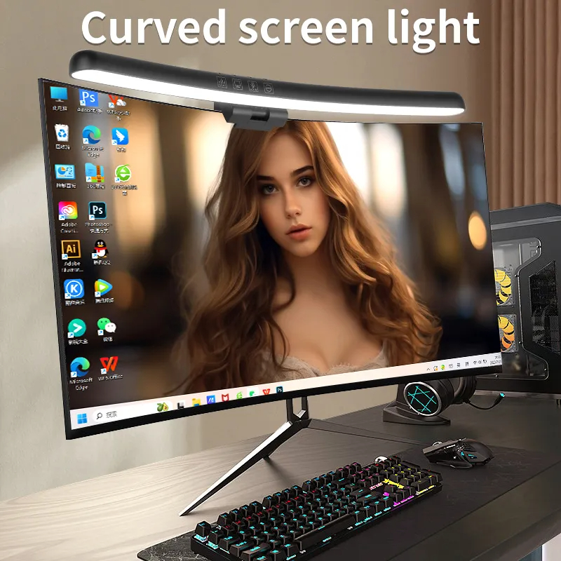 Gaming Monitor Curved - Curved LED Monitor Light Bar USB