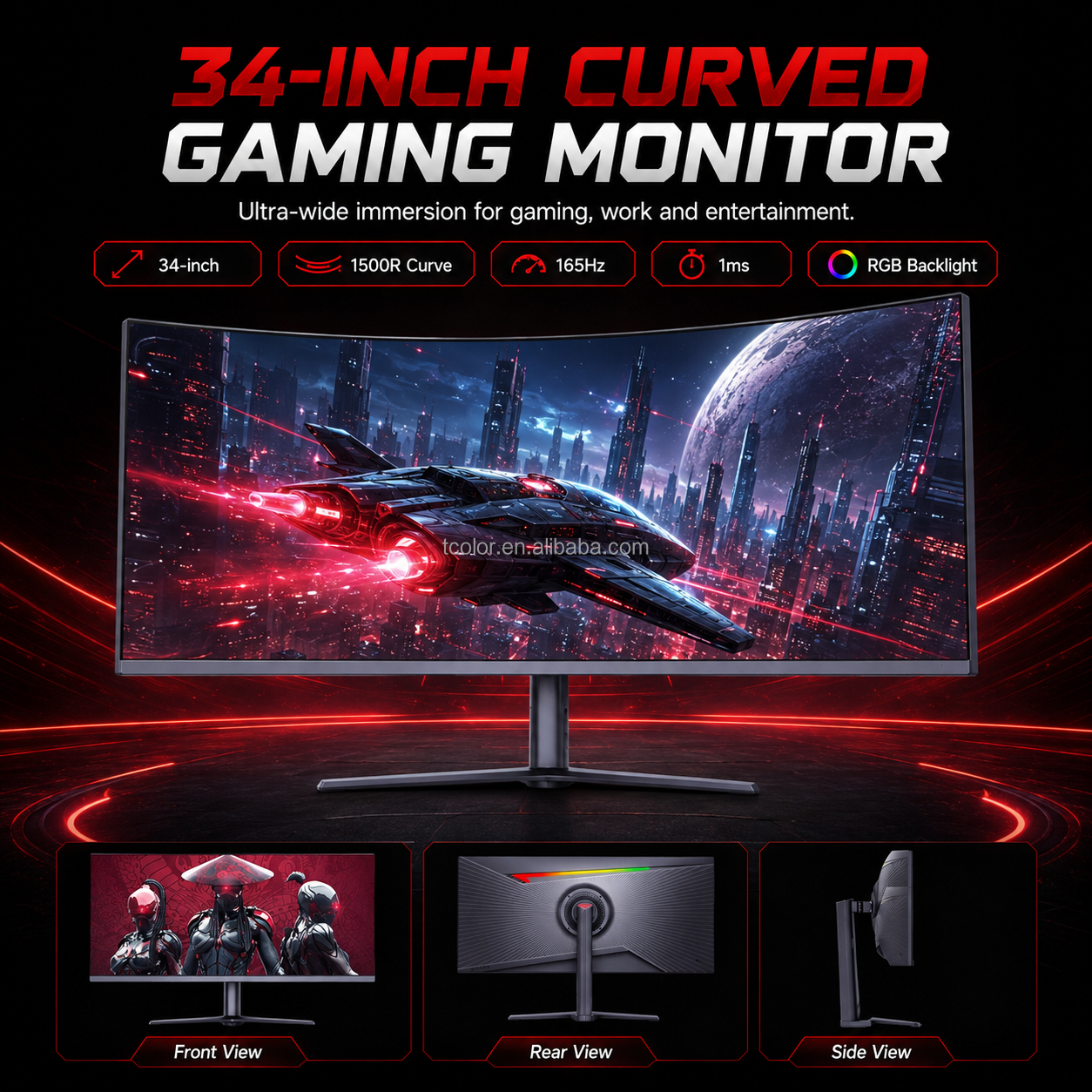 White/Black Curved Gaming Moni - Gaming Monitor Curved のレビューと価格