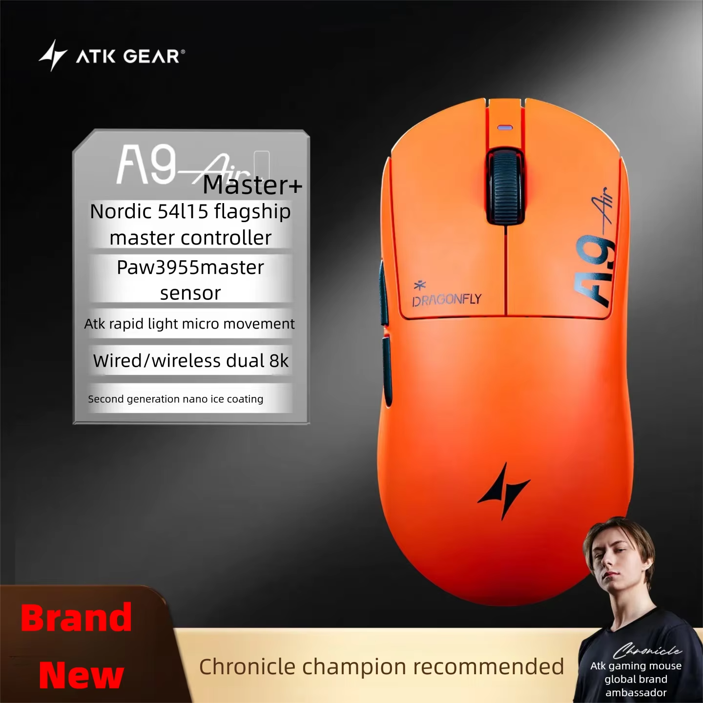 ATK A9 Air Ultimate Plus Gamin - Esports Wireless Gaming Mouse のレビューと価格