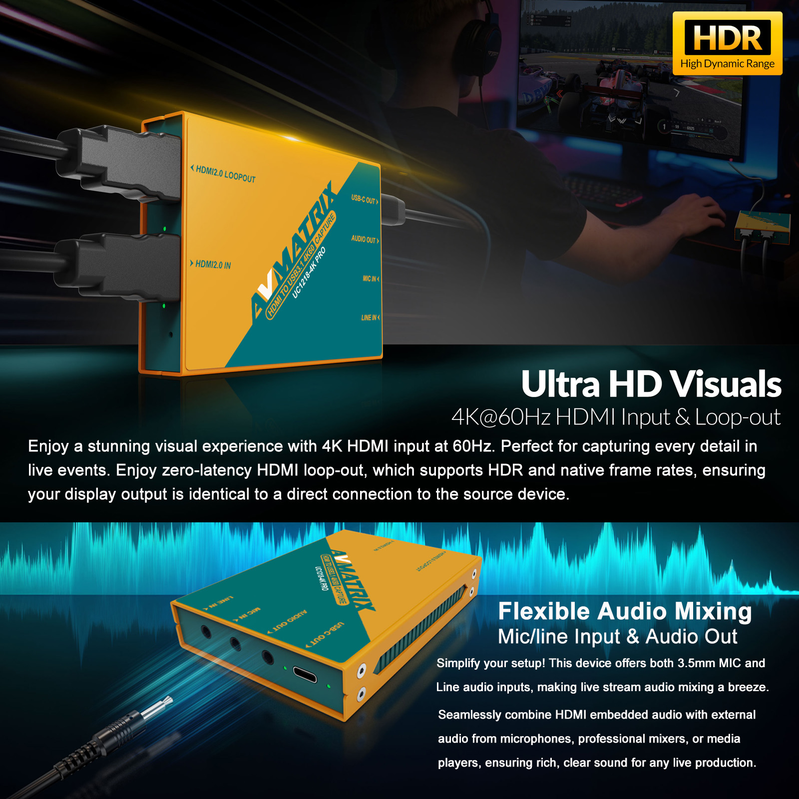 AVMATRIX 4K USB3.0 Video Captu - Video Gaming & Esports Usd Acc のレビューと価格