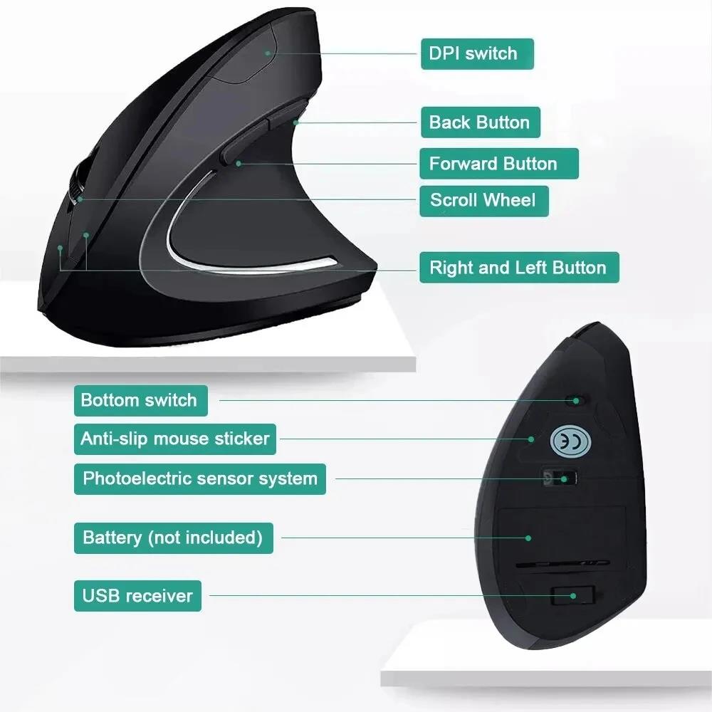 Ergonomic Vertical Mouse 2.4GH - Esports Wireless Gaming Mouse のレビューと価格