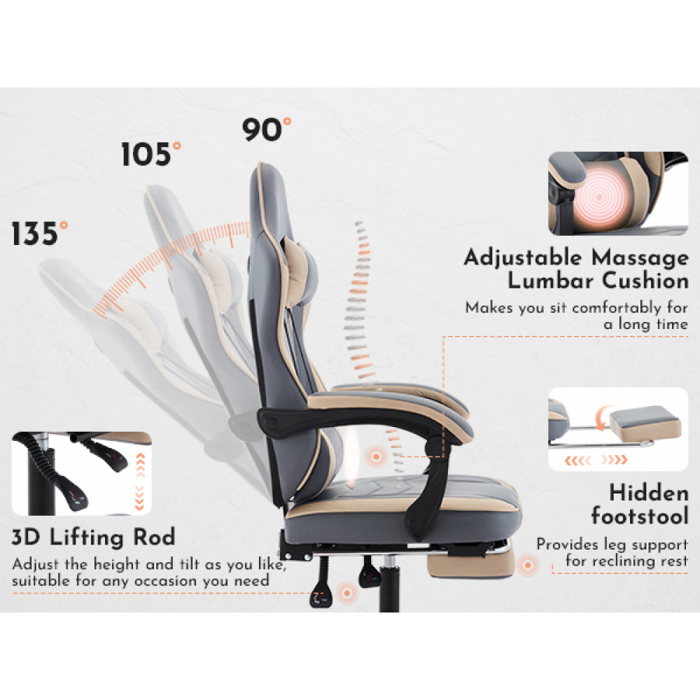 Gaming Chair, Ergonomic Comput - Video Gaming & Esports Usd Acc のレビューと価格